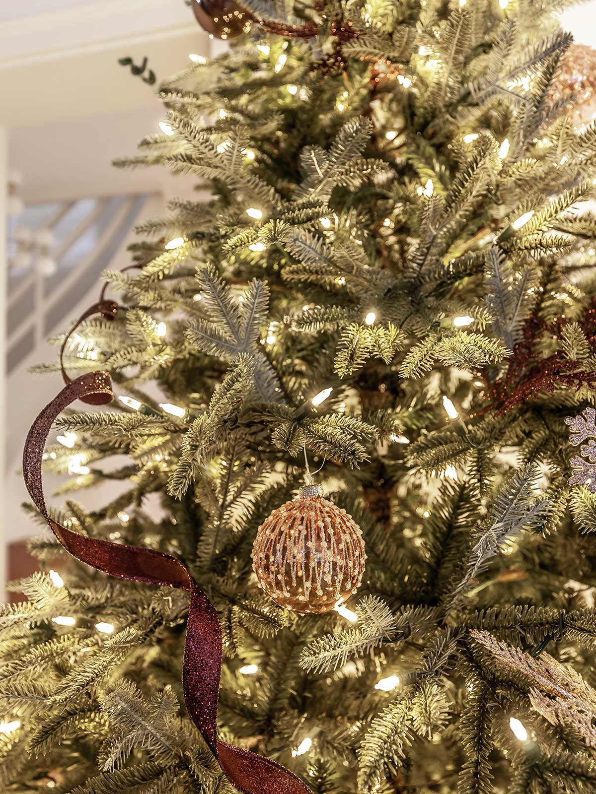 artificial balsam hill tree close up