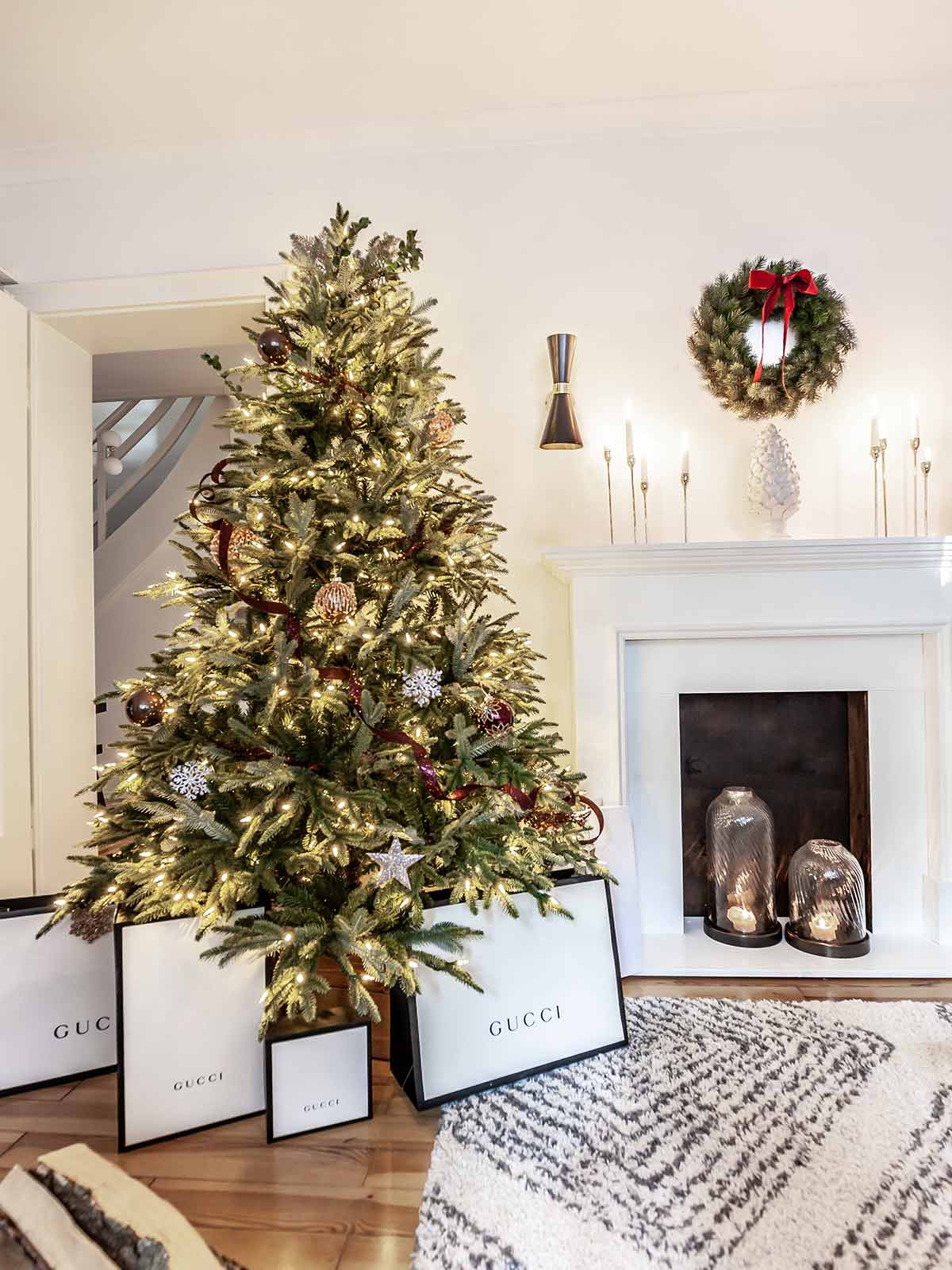 artificial christmas tree decor